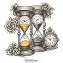 hourglass clocks depicting 11:03 tattoo design idea