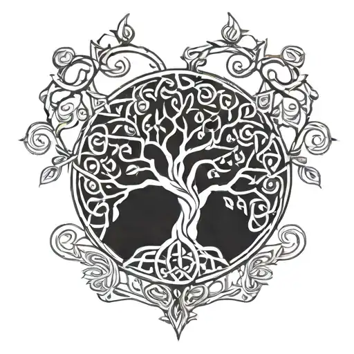 Celtic tree of life tattoo design idea