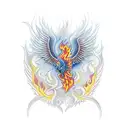 phoenix rising from flames tattoo design idea