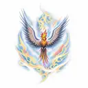 phoenix rising from flames tattoo design idea