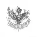 phoenix rising from flames tattoo design idea
