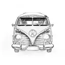 hippie bus tattoo design idea
