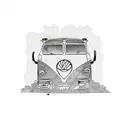 hippie bus tattoo design idea