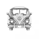 hippie bus tattoo design idea