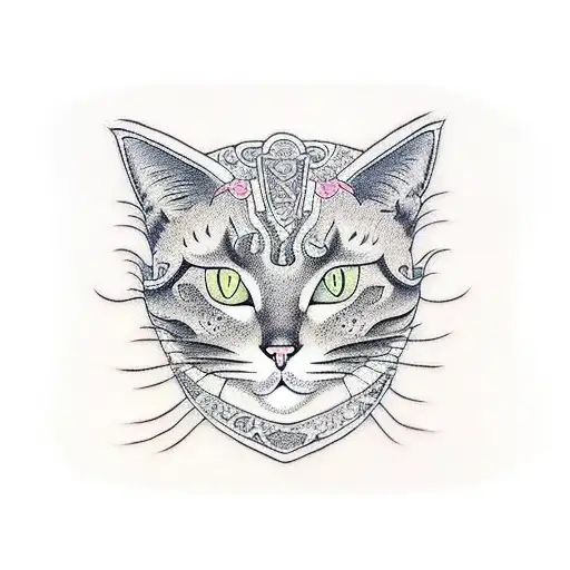 Japanese Tattoo Flash Monmon Cats Prints Japanese Cat Art  Etsy