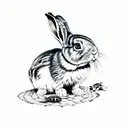 Rabbit and turtle  tattoo design idea