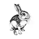 Rabbit and turtle  tattoo design idea