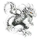 mechanical dragon warrior tattoo design idea