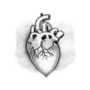 heart shape with Izzy written in outline tattoo design idea