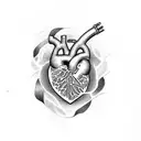 basic heart shape with letters IZzy tattoo design idea