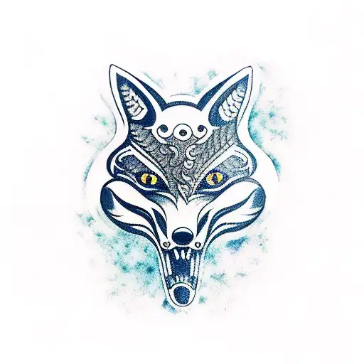 fox with anbu mask  tattoo design idea