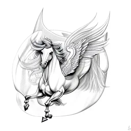 pegasus horse with wings tattoo design idea