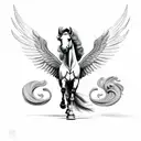 pegasus horse with wings tattoo design idea