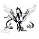 pegasus horse with wings tattoo design idea