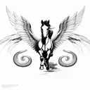 pegasus horse with wings tattoo design idea