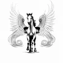 pegasus horse with wings tattoo design idea