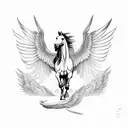 pegasus horse with wings tattoo design idea