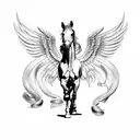 pegasus horse with wings tattoo design idea