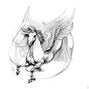 pegasus horse with wings tattoo design idea