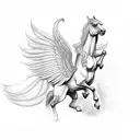 pegasus horse with wings tattoo design idea