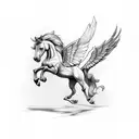 pegasus horse with wings tattoo design idea