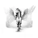 pegasus horse with wings tattoo design idea
