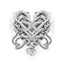 tentacle wraps around the heart tattoo design idea