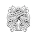 tentacle wraps around the heart tattoo design idea