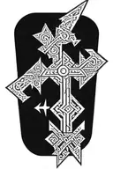 arrows cross  tattoo design idea