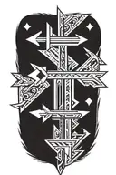 arrows cross  tattoo design idea