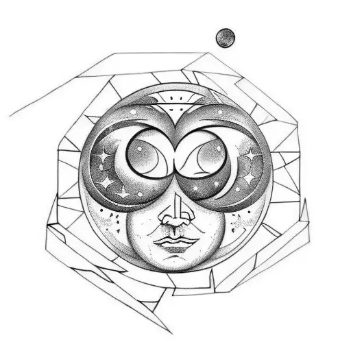 Sun and Moon tattoo design idea