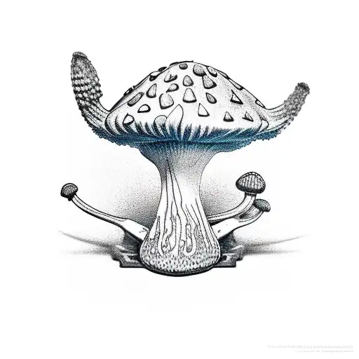 magic mushroom  tattoo design idea