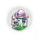 magic mushroom  tattoo design idea