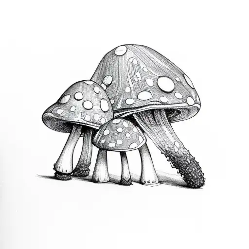 2 magic mushroom tattoo design idea