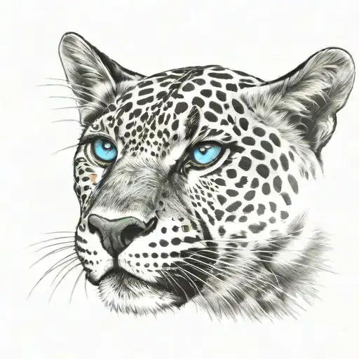 panther face one with blue eye one with brown eye tattoo design idea