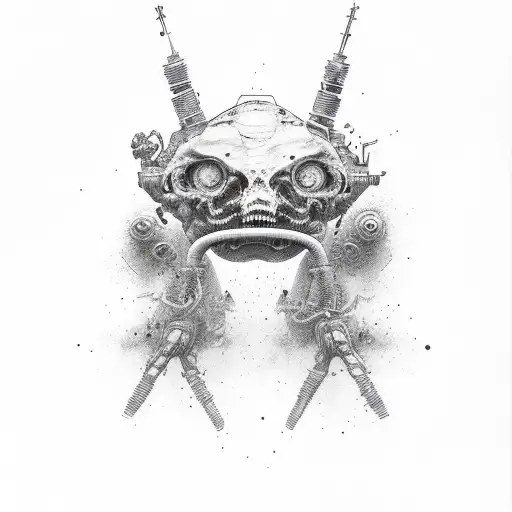 zombie alien tattoo design idea