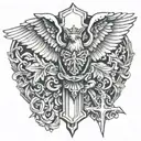 Polish eagle and crucifix tattoo design idea