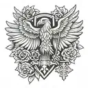 Polish eagle and crucifix tattoo design idea