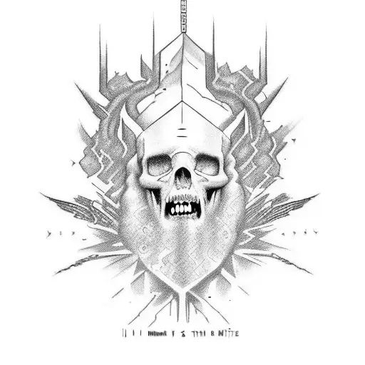 hazme un tatuaje con la frase: " i don't believe in the god's existence, man us the master of his own fate, not the gods tattoo design idea