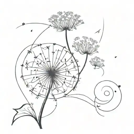 dandelion and infinity with emotion negative space tattoo tattoo design idea