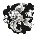 goldfish cracker with skull face  tattoo design idea