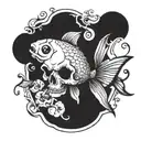 goldfish cracker with skull face  tattoo design idea