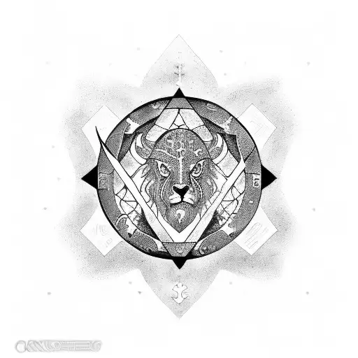 zodiac symbol leo and gemini tattoo design idea
