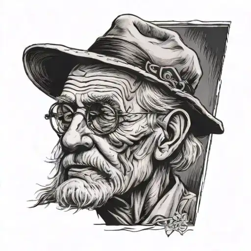 dead grandpa walking tattoo design idea