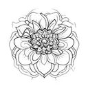 An intricately designed flower with each petal representing a different aspect of anxiety tattoo design idea