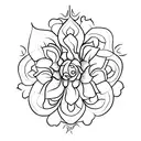 An intricately designed flower with each petal representing a different aspect of anxiety tattoo design idea