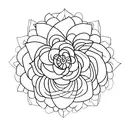 An intricately designed flower with each petal representing a different aspect of anxiety tattoo design idea