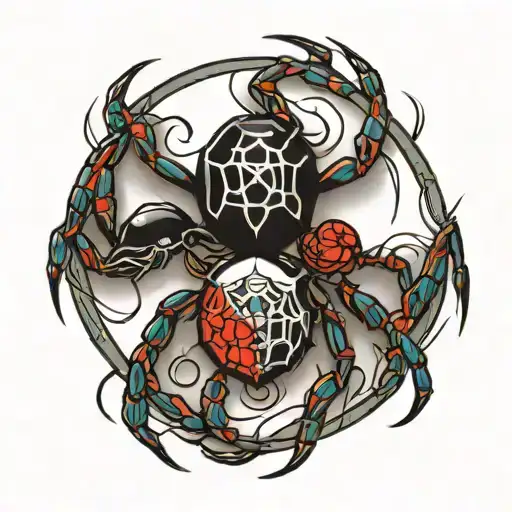 Yin and Yang spider tattoo design idea