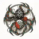 Yin and Yang spider tattoo design idea