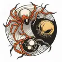 Yin and Yang spider tattoo design idea